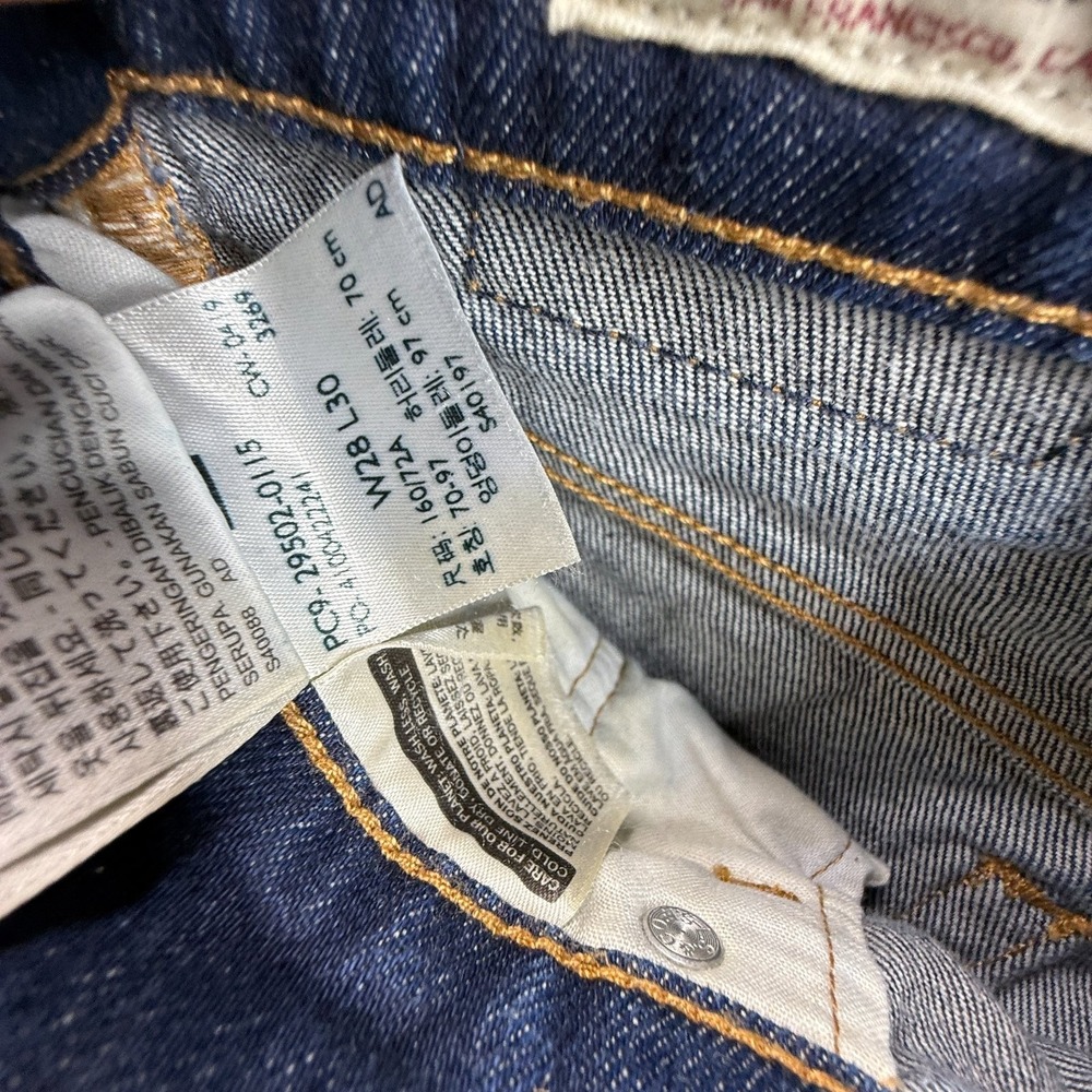Levi's Premium Big E 501 S Womens Jeans 28x30 Dark Wash Vintage Denim Button - Picture 4 of 10